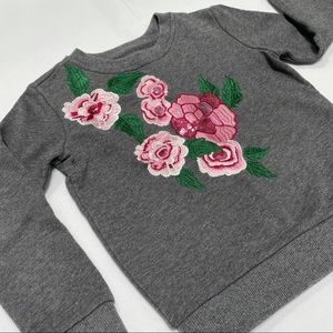 Hudson Little girls floral appliqué sweatshirt